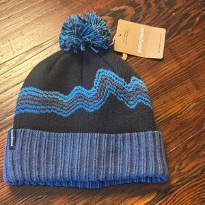 Patagonia Kids' Navy and Blue Pom-Pom Beanie